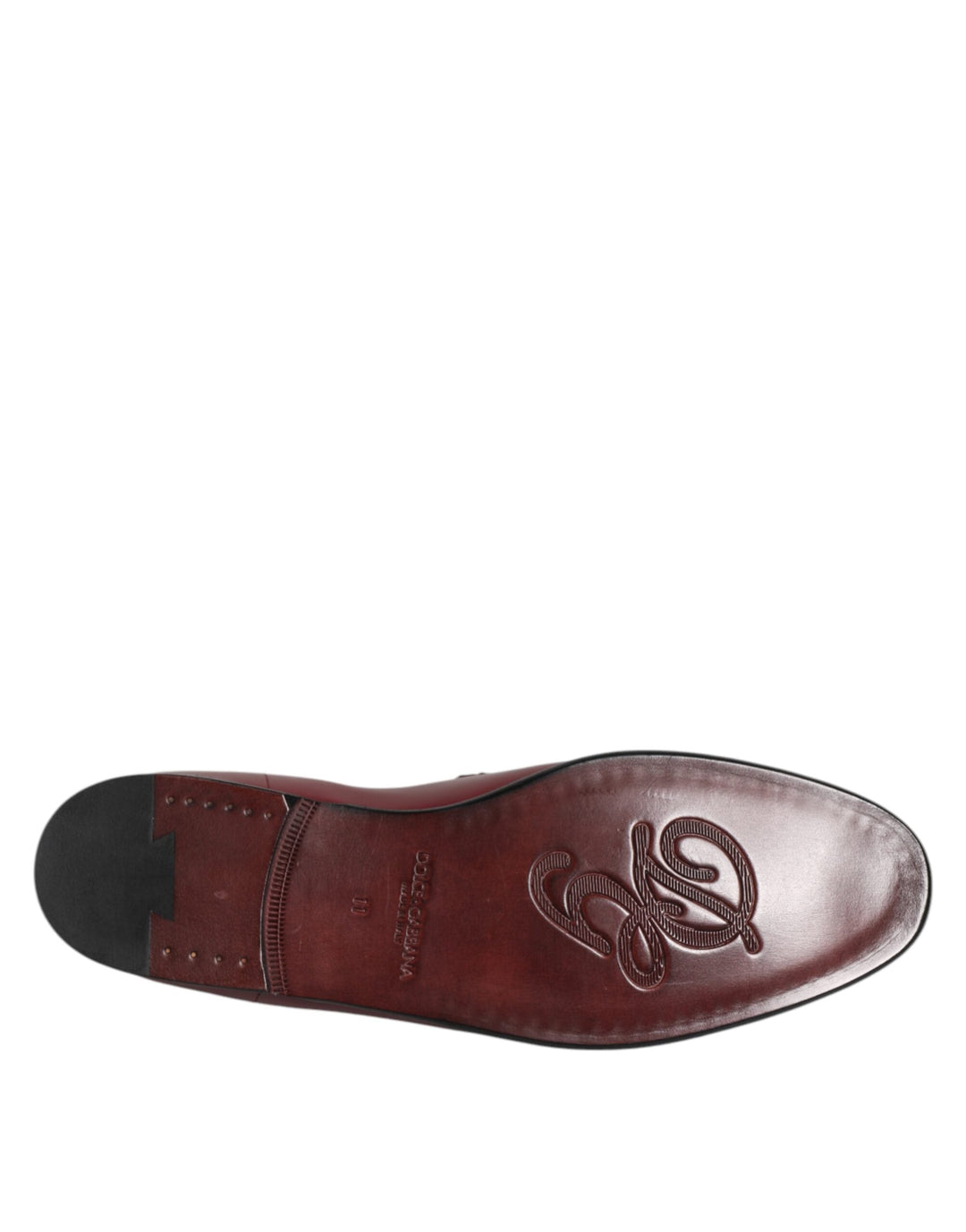 Men’s Dolce &amp; Gabbana Burgundy Calfskin Leather Formal Slip on Shoes