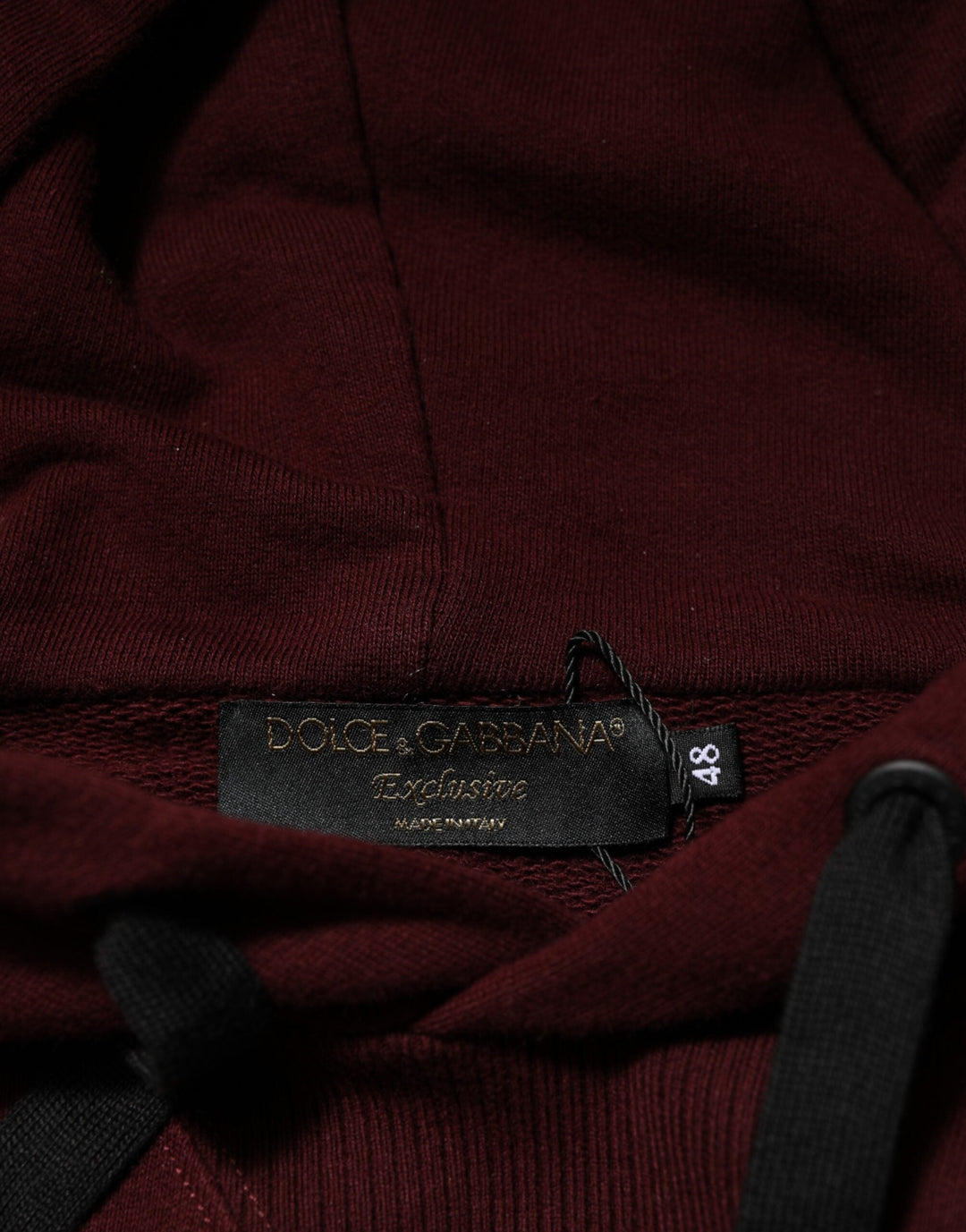 Men’s Dolce &amp; Gabbana Burgundy Cotton Plaid Lined Men Hoodie Sweater