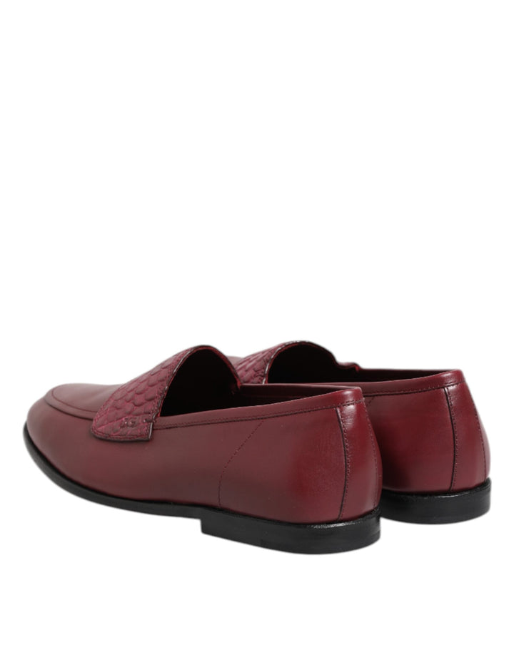 Men’s Dolce &amp; Gabbana Burgundy Leather Formal Slip on Shoes