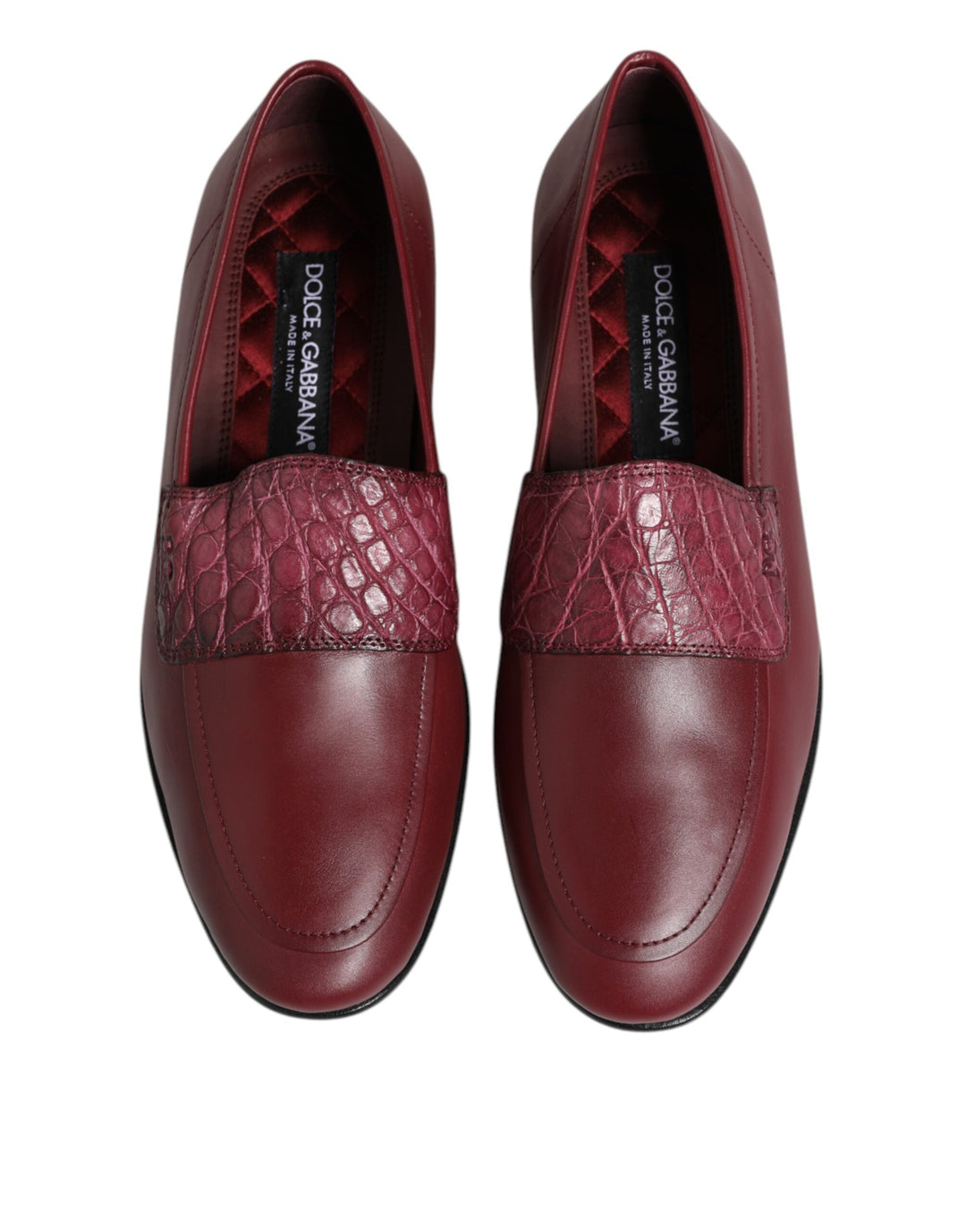 Men’s Dolce &amp; Gabbana Burgundy Leather Formal Slip on Shoes