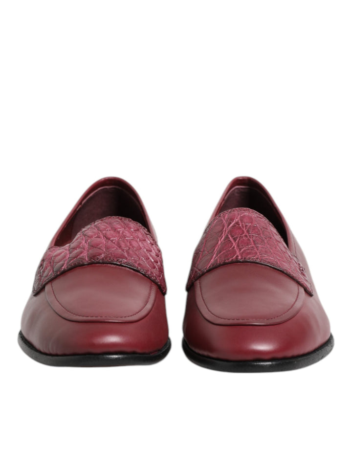 Men’s Dolce &amp; Gabbana Burgundy Leather Formal Slip on Shoes