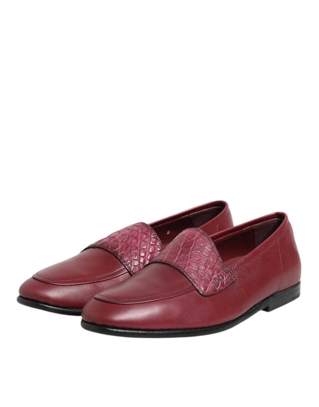 Men’s Dolce &amp; Gabbana Burgundy Leather Formal Slip on Shoes