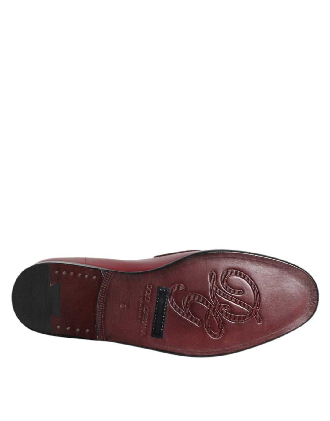 Men’s Dolce &amp; Gabbana Burgundy Leather Formal Slip on Shoes