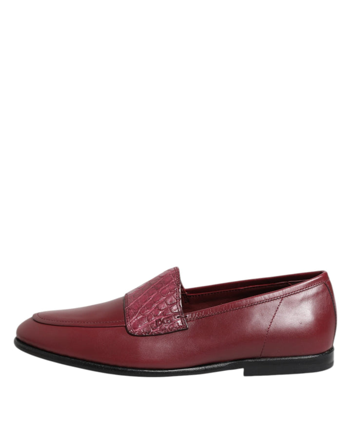 Men’s Dolce &amp; Gabbana Burgundy Leather Formal Slip on Shoes
