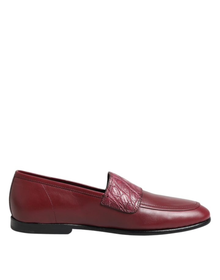 Men’s Dolce &amp; Gabbana Burgundy Leather Formal Slip on Shoes