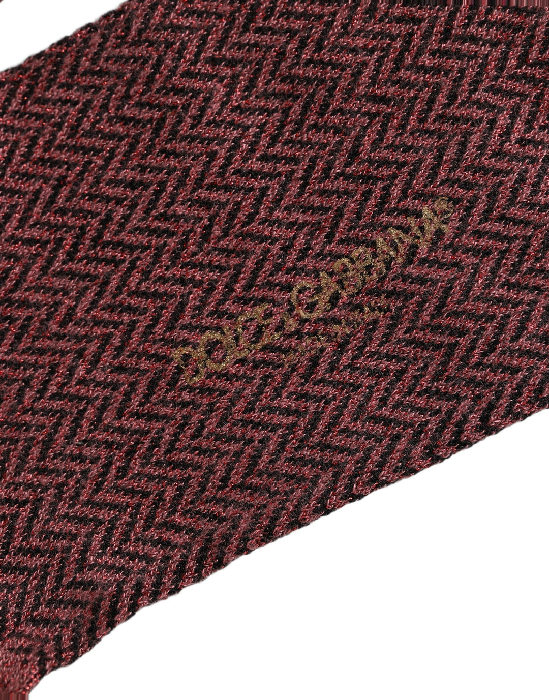 Dolce &amp; Gabbana Burgundy Viscose Over the Calf Accessory Socks