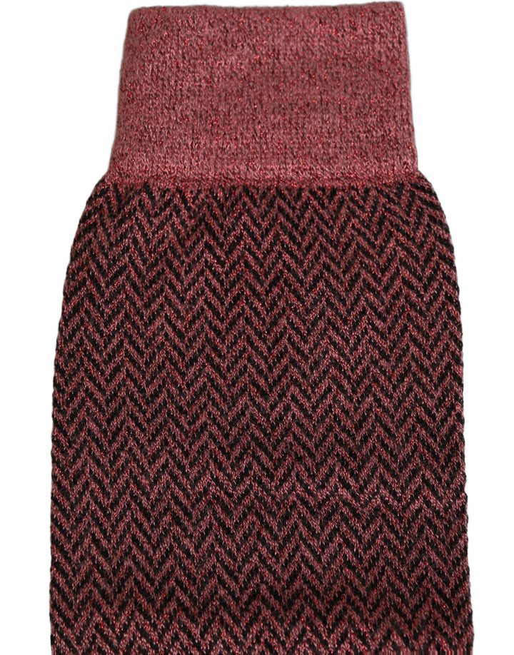 Dolce &amp; Gabbana Burgundy Viscose Over the Calf Accessory Socks