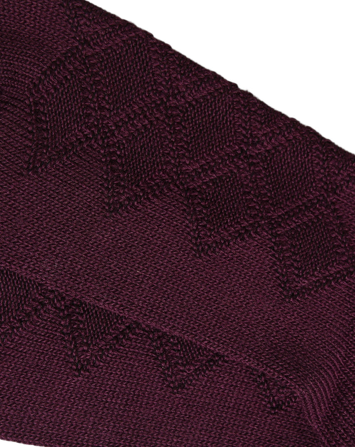 Dolce &amp; Gabbana Burgundy Wool Crest Logo Knee High Accessory Socks