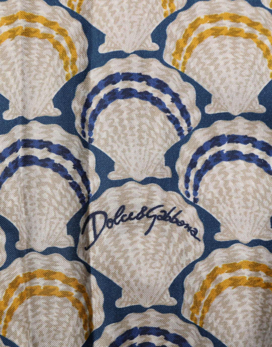 Dolce &amp; Gabbana Cream Cotton Silk Hawaii Scallop Shell Print Shirt