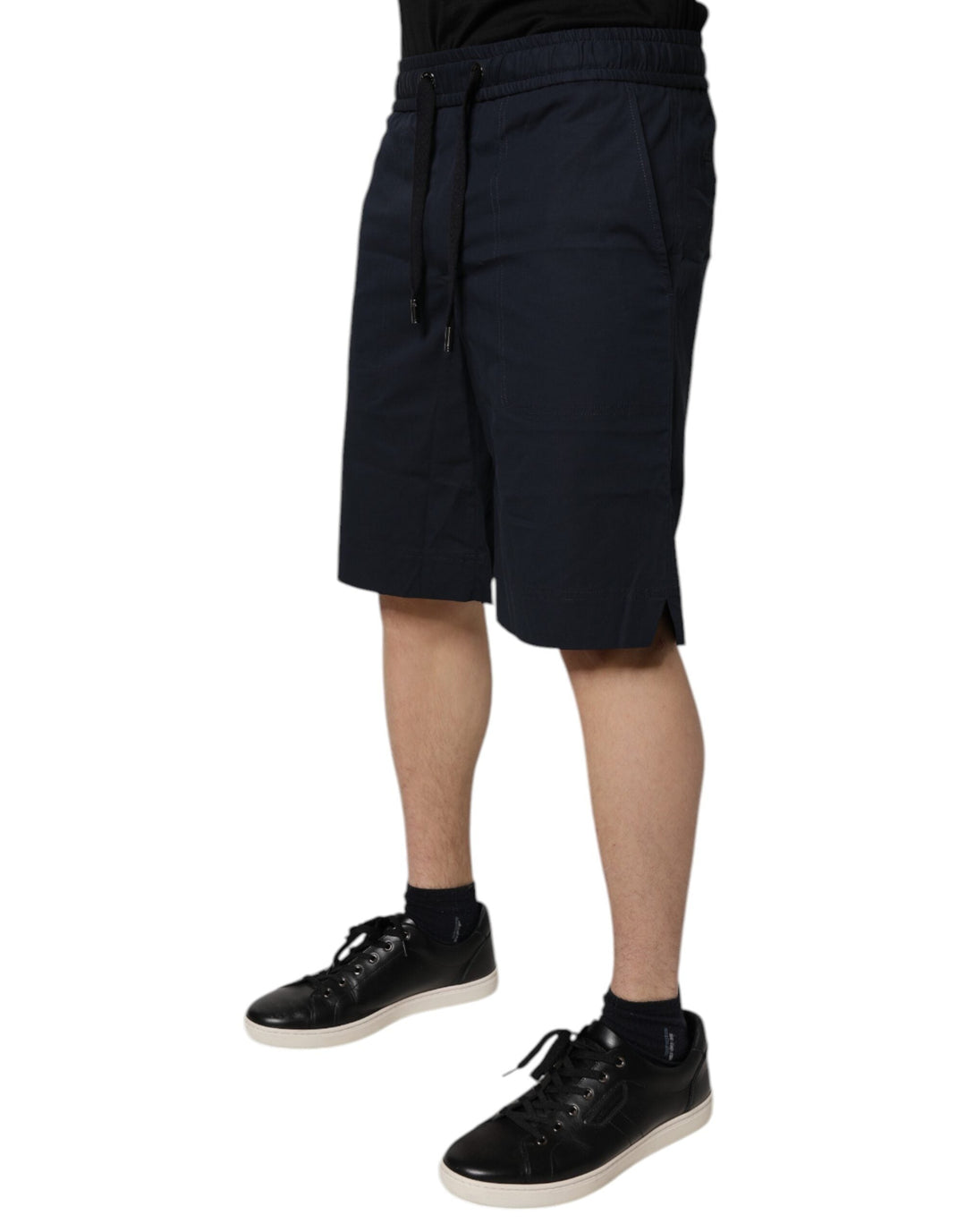 Men’s Dolce &amp; Gabbana Dark Blue Cotton Bermuda Sweatshorts Shorts