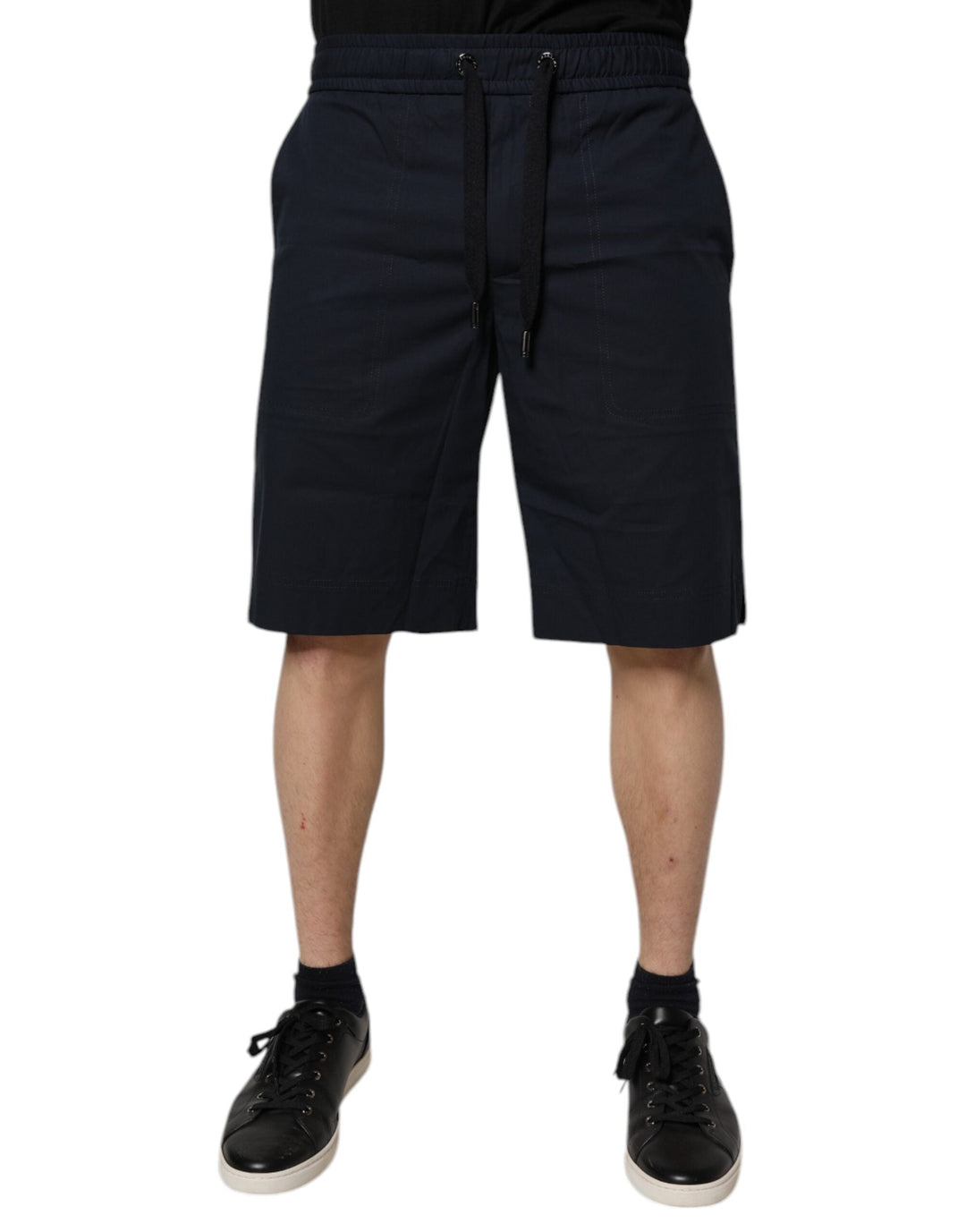 Men’s Dolce &amp; Gabbana Dark Blue Cotton Bermuda Sweatshorts Shorts