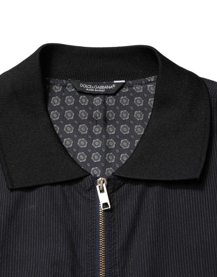 Men’s Dolce &amp; Gabbana Dark Blue Cotton Full Zip Bomber Men Jacket