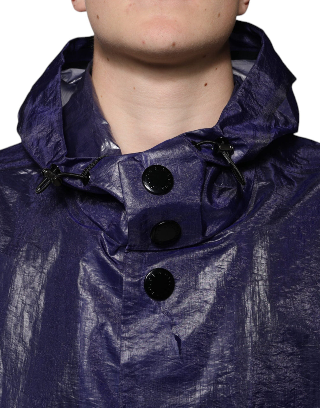 Men’s Dolce &amp; Gabbana Dark Blue Cotton Hooded Men Raincoat Jacket