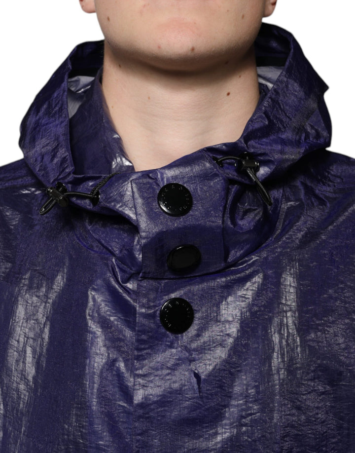 Men’s Dolce &amp; Gabbana Dark Blue Cotton Hooded Men Raincoat Jacket