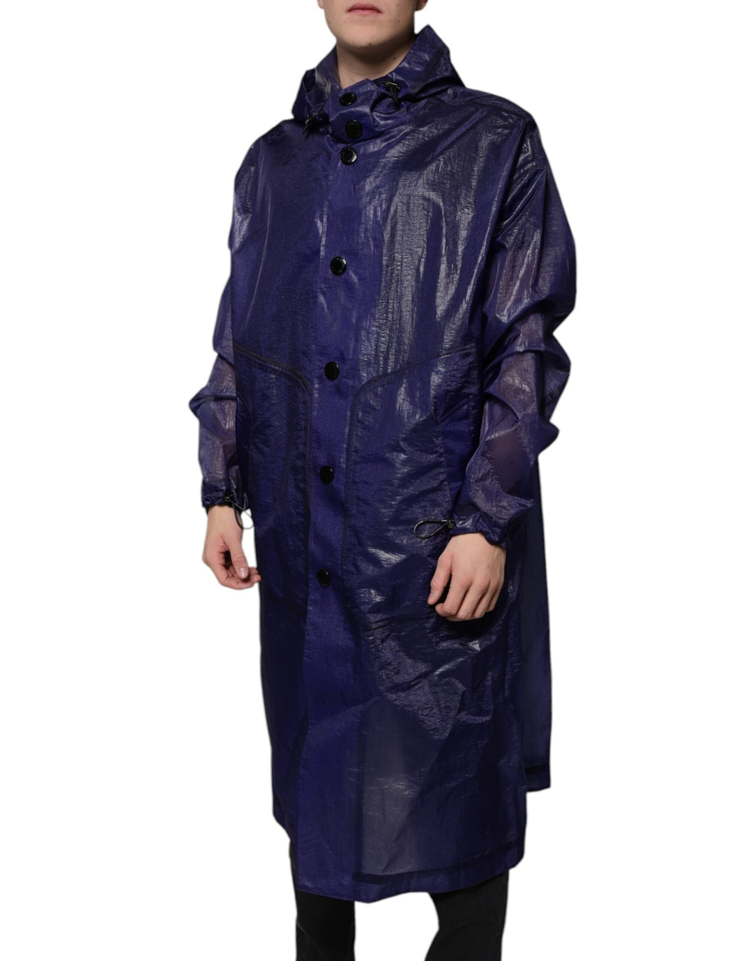 Men’s Dolce &amp; Gabbana Dark Blue Cotton Hooded Men Raincoat Jacket