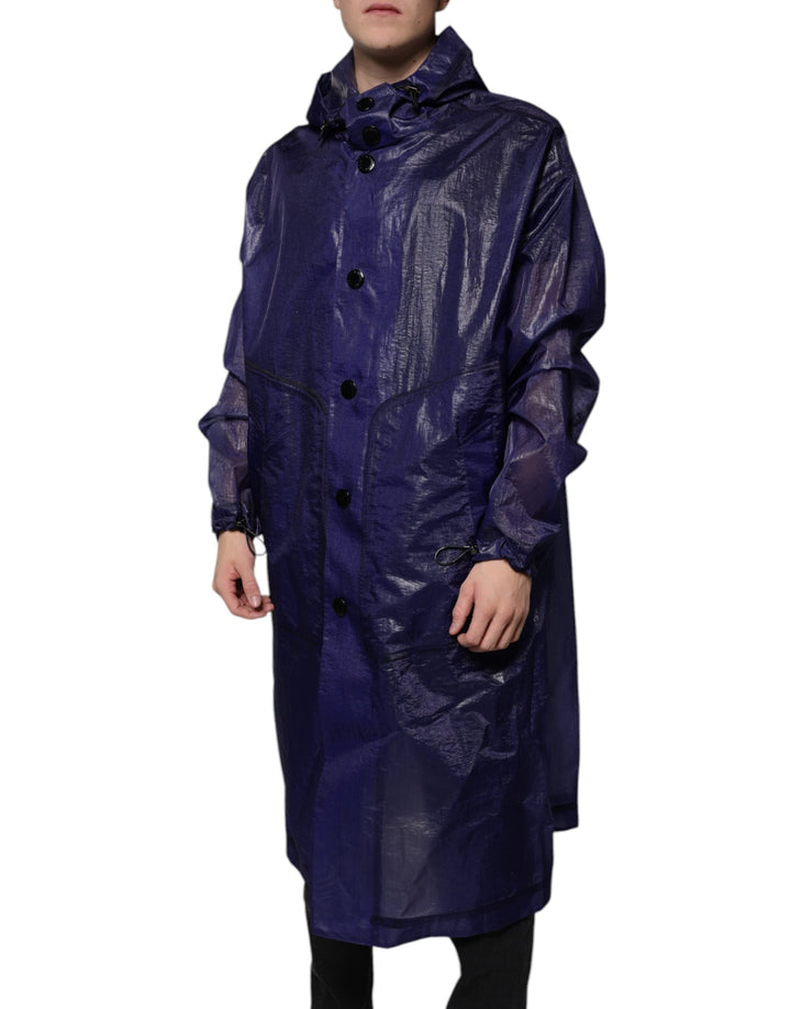 Men’s Dolce &amp; Gabbana Dark Blue Cotton Hooded Men Raincoat Jacket