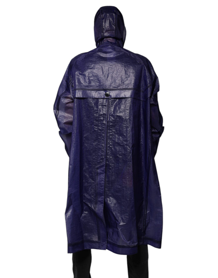 Men’s Dolce &amp; Gabbana Dark Blue Cotton Hooded Men Raincoat Jacket