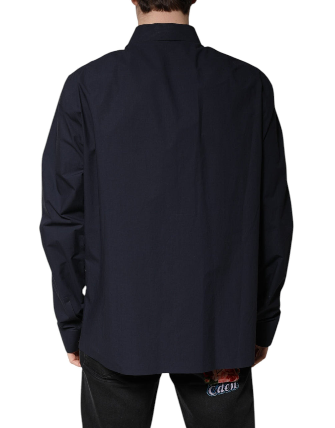 Dolce &amp; Gabbana Dark Blue Cotton Long Sleeve Shirt
