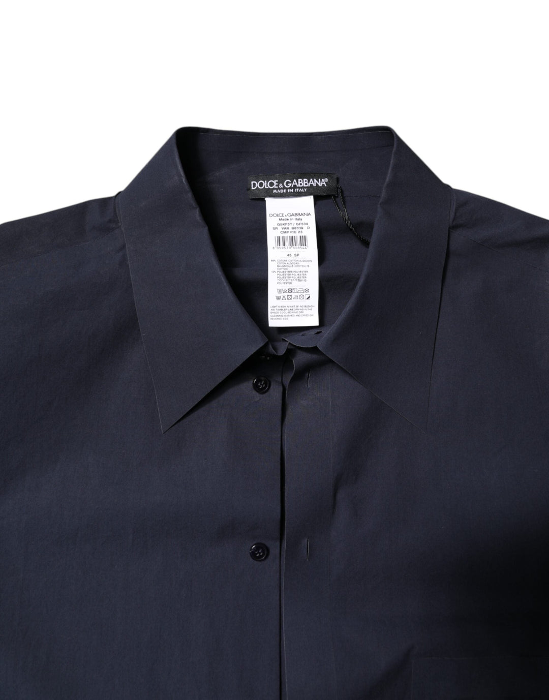 Dolce &amp; Gabbana Dark Blue Cotton Long Sleeve Shirt