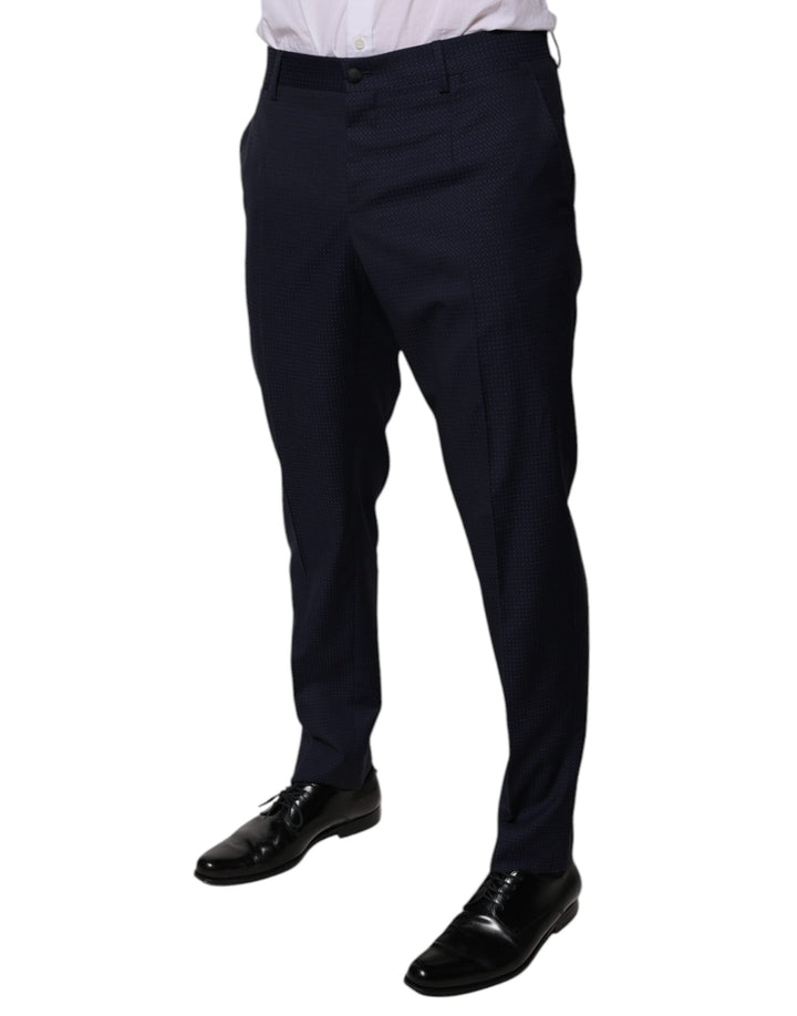 Men’s Dolce &amp; Gabbana Dark Blue Cotton Men Dress Pants