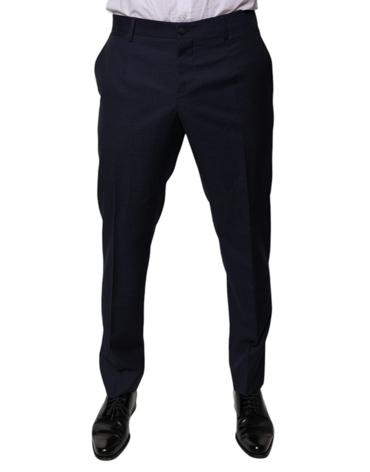 Men’s Dolce &amp; Gabbana Dark Blue Cotton Men Dress Pants