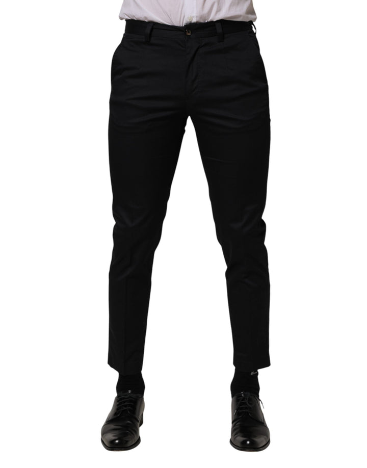 Men’s Dolce &amp; Gabbana Dark Blue Cotton Skinny Dress Trouser Pants