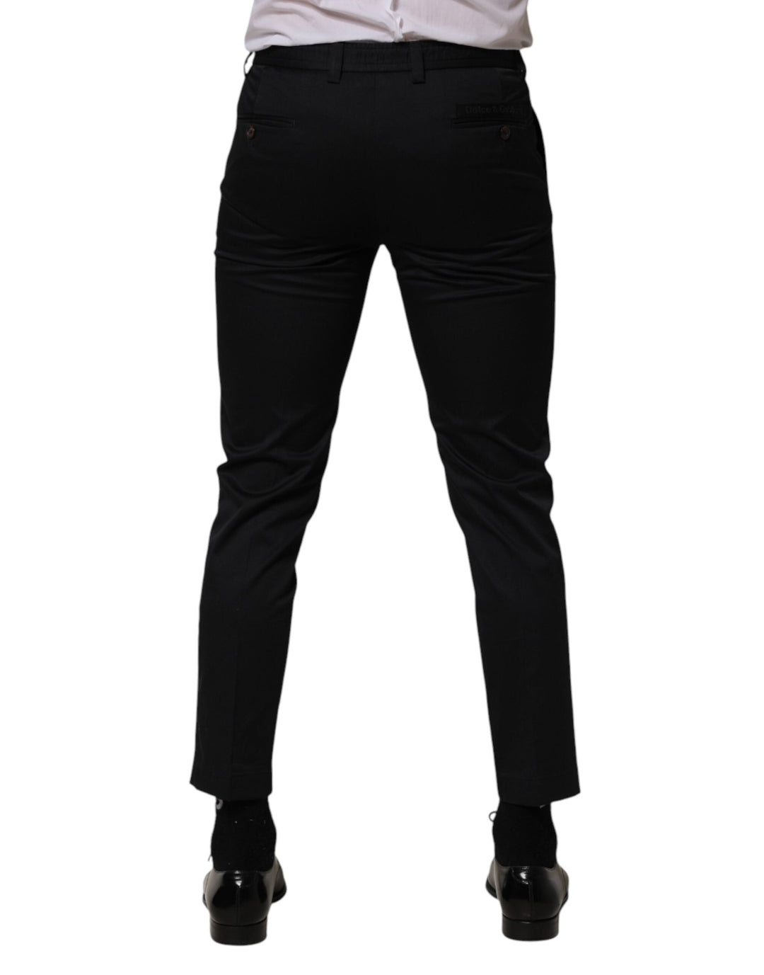 Men’s Dolce &amp; Gabbana Dark Blue Cotton Skinny Dress Trouser Pants