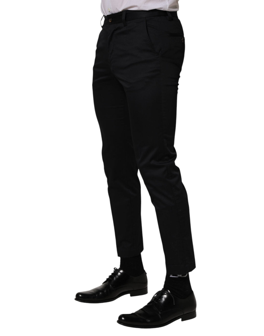 Men’s Dolce &amp; Gabbana Dark Blue Cotton Skinny Dress Trouser Pants