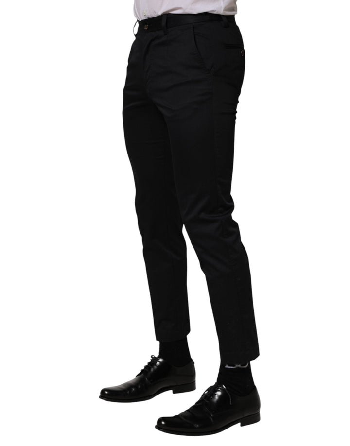 Men’s Dolce &amp; Gabbana Dark Blue Cotton Skinny Dress Trouser Pants