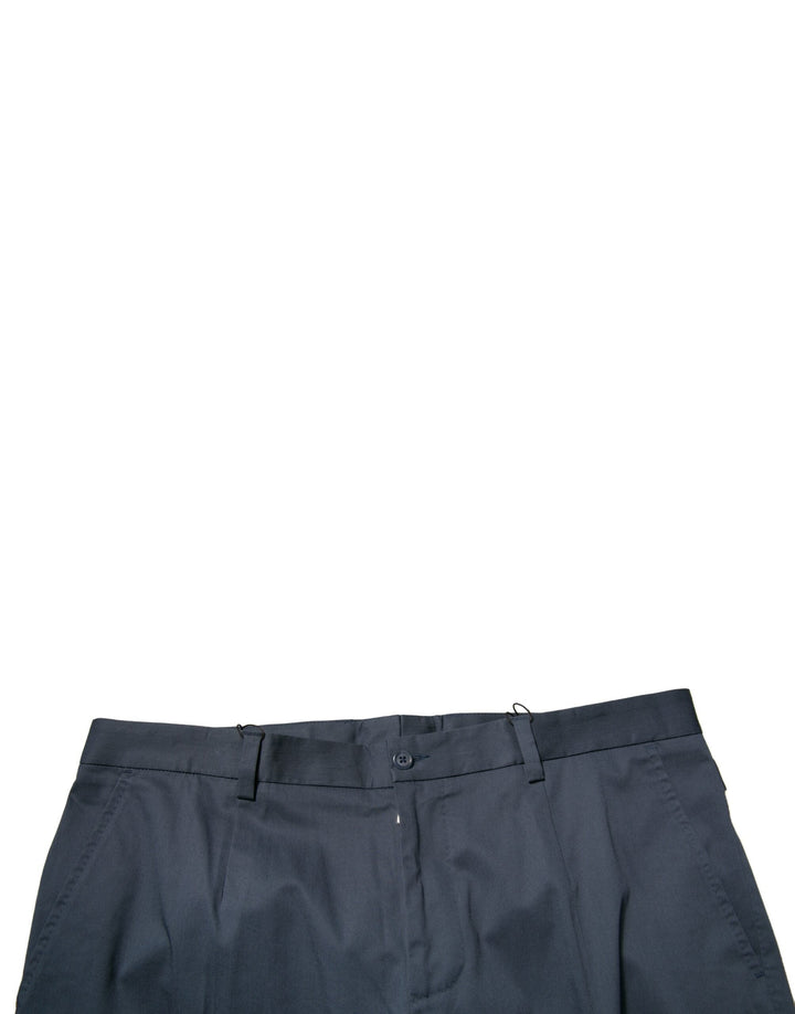 Men’s Dolce &amp; Gabbana Dark Blue Cotton Stretch Skinny Men Dress Pants