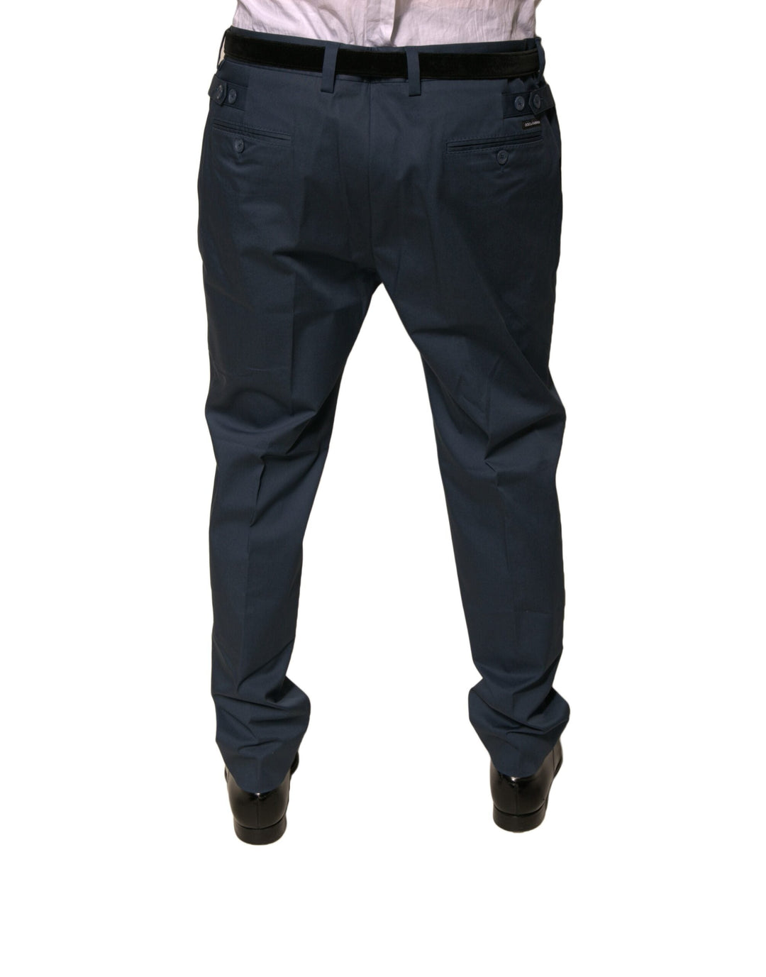 Men’s Dolce &amp; Gabbana Dark Blue Cotton Stretch Skinny Men Dress Pants