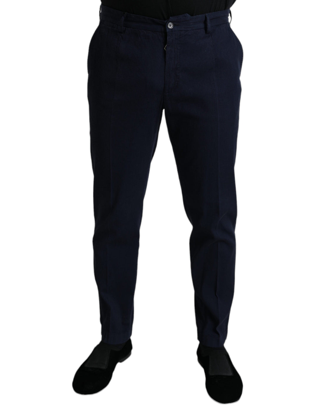 Men’s Dolce & Gabbana Dark Blue Cotton Stretch Slim Fit Dress Pants