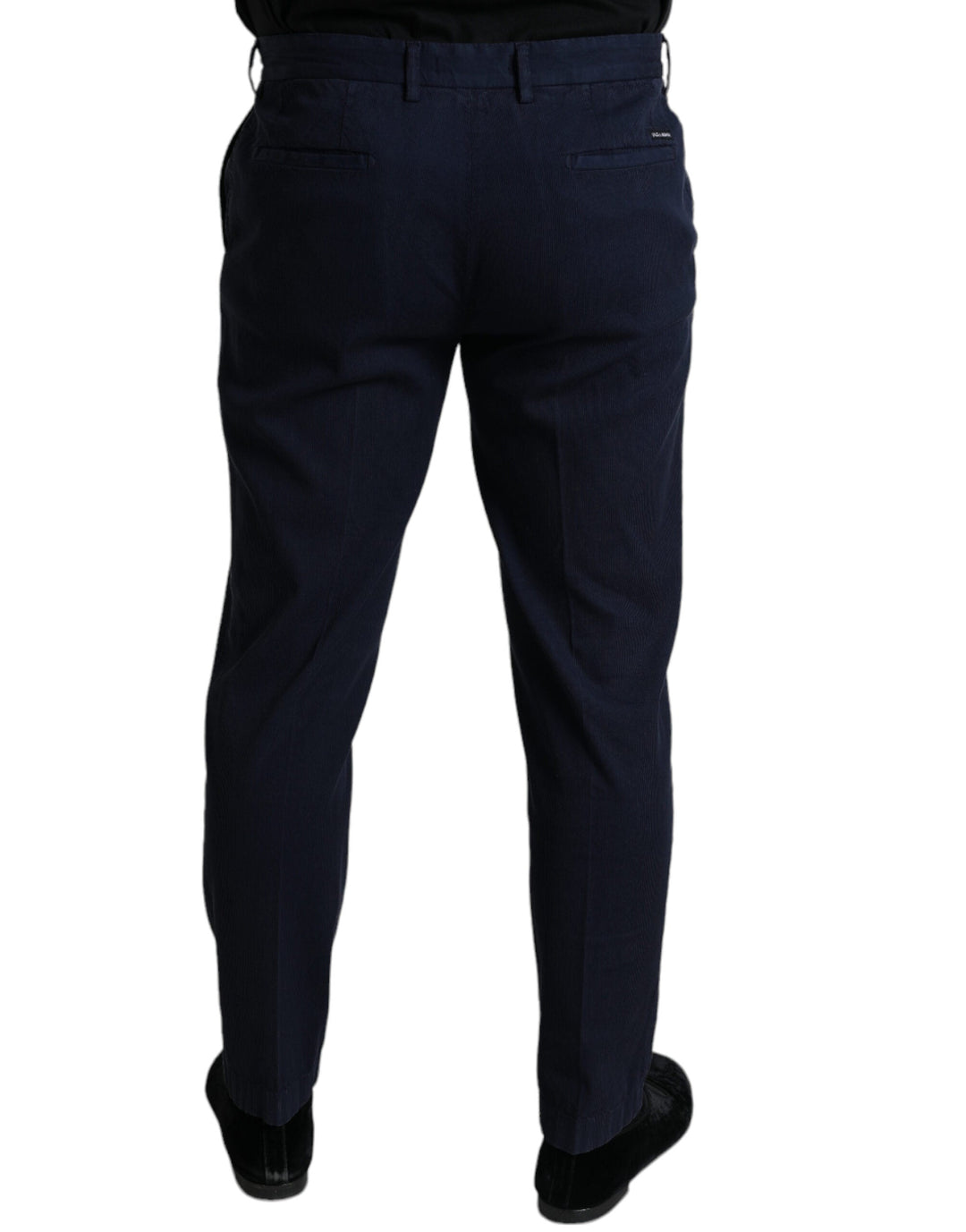 Men’s Dolce &amp; Gabbana Dark Blue Cotton Stretch Slim Fit Dress Pants