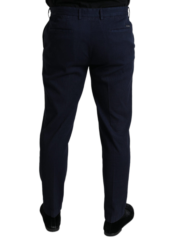 Men’s Dolce &amp; Gabbana Dark Blue Cotton Stretch Slim Fit Dress Pants