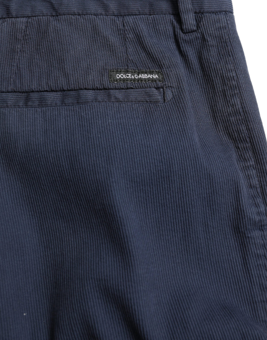 Men’s Dolce &amp; Gabbana Dark Blue Cotton Stretch Slim Fit Dress Pants