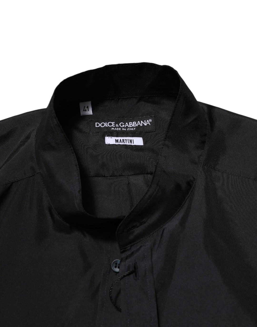 Dolce &amp; Gabbana Dark Blue Silk MARTINI Men Formal Dress Shirt