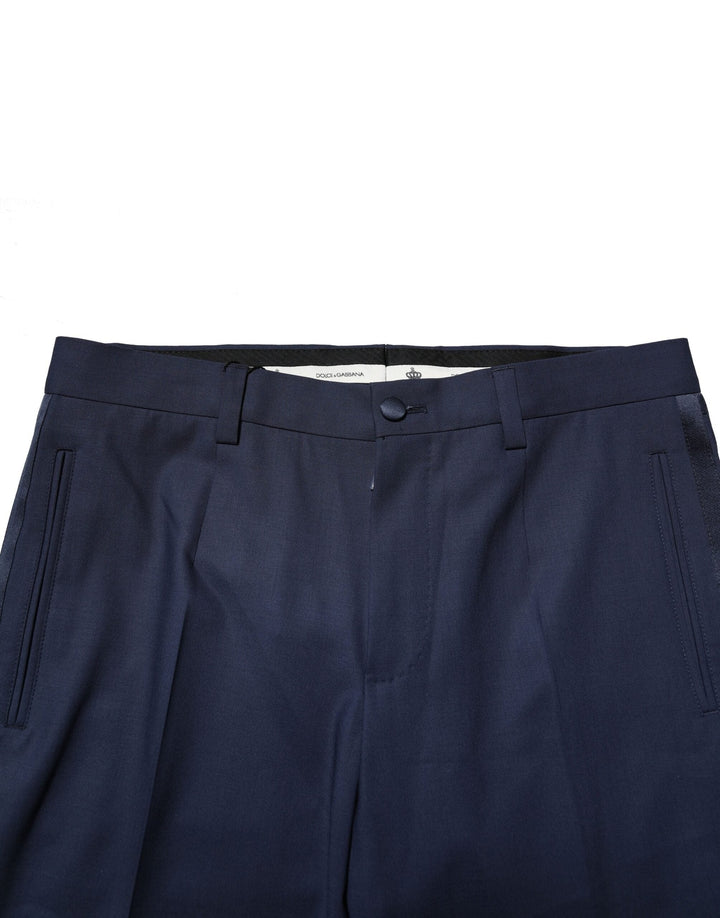 Men’s Dolce &amp; Gabbana Dark Blue Wool Dress Formal Pants
