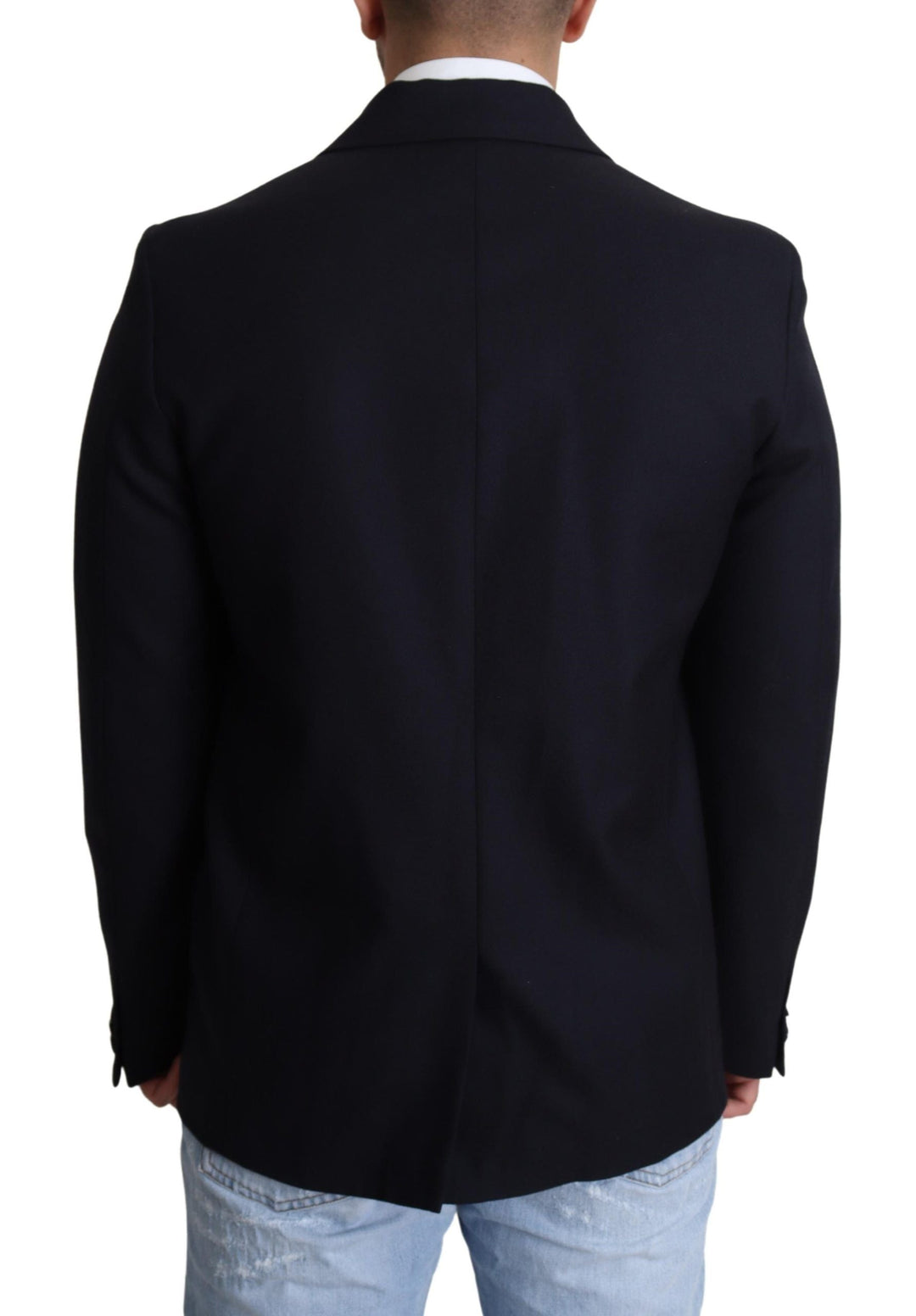 Men’s Dolce &amp; Gabbana Dark Blue Wool Single Breasted Coat Jacket