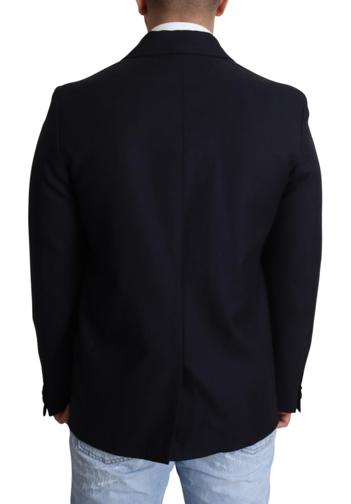 Men’s Dolce &amp; Gabbana Dark Blue Wool Single Breasted Coat Jacket