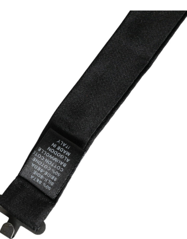 Men’s Dolce &amp; Gabbana Dark Gray Silk Adjustable Neck Men Bow Tie