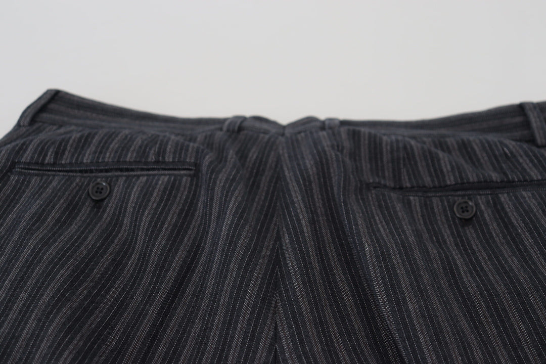 Men’s Dolce &amp; Gabbana Dark Gray Stripes Chino Dress Pants