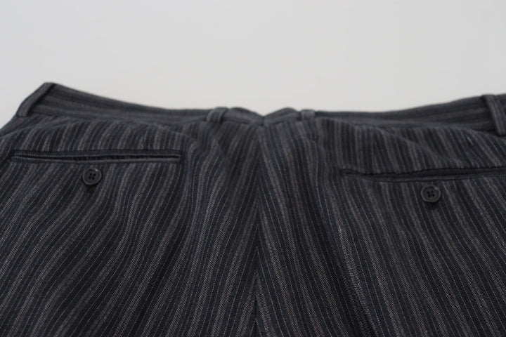 Men’s Dolce &amp; Gabbana Dark Gray Stripes Chino Dress Pants