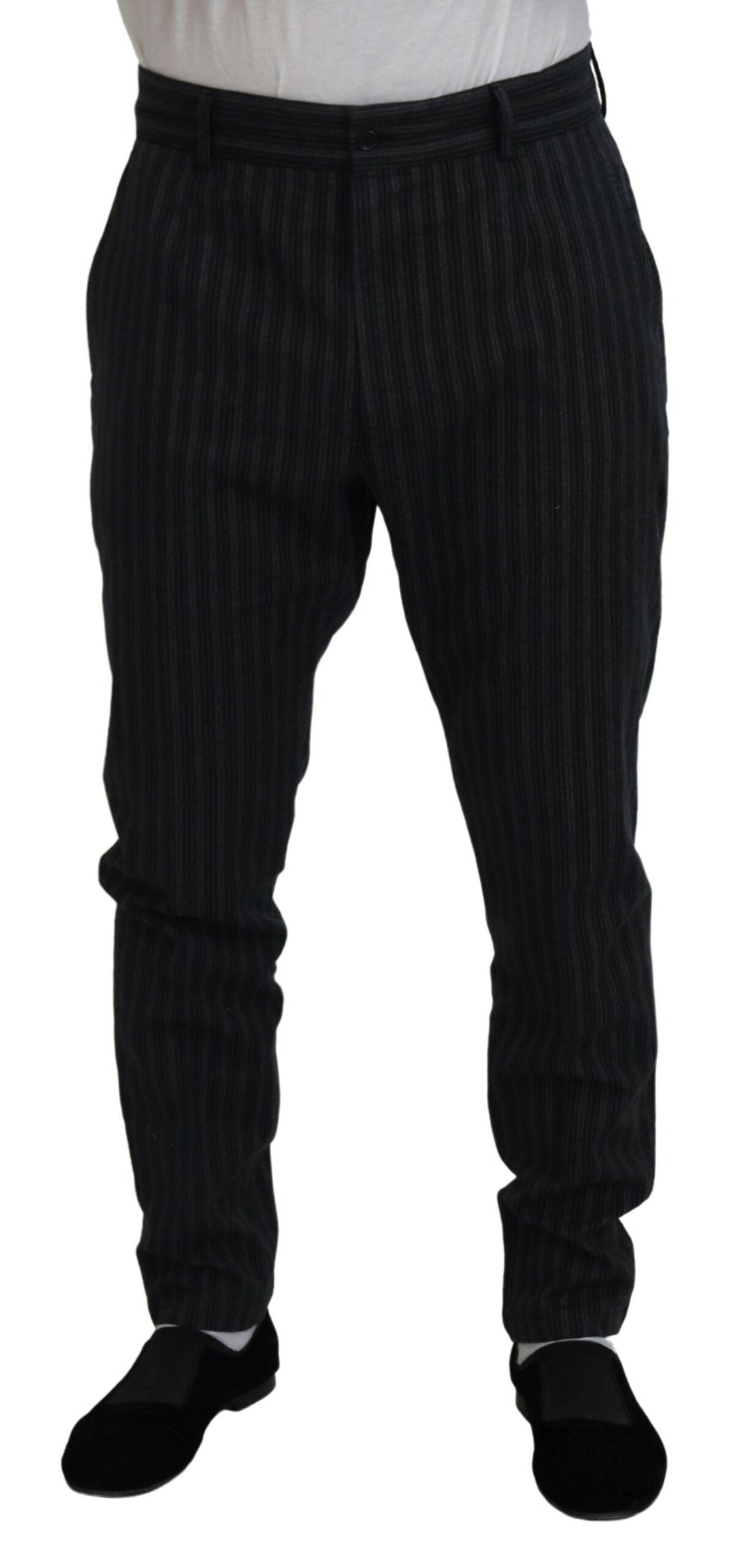 Men’s Dolce & Gabbana Dark Gray Stripes Chino Dress Pants