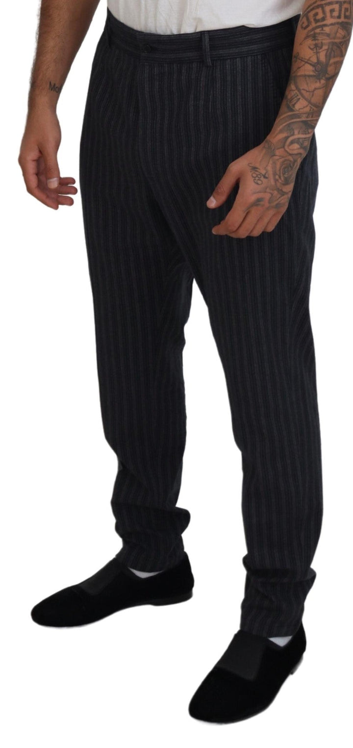 Men’s Dolce &amp; Gabbana Dark Gray Stripes Chino Dress Pants