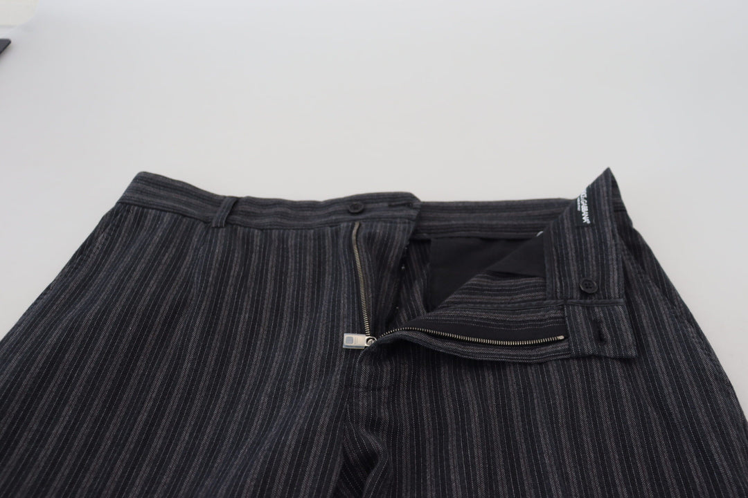 Men’s Dolce &amp; Gabbana Dark Gray Stripes Chino Dress Pants