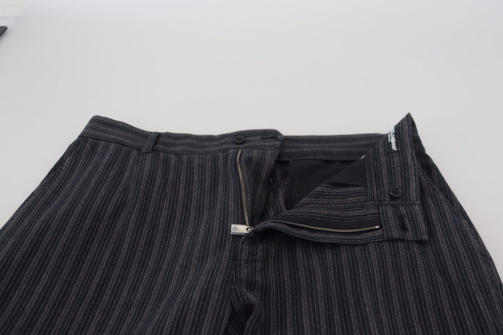 Men’s Dolce &amp; Gabbana Dark Gray Stripes Chino Dress Pants