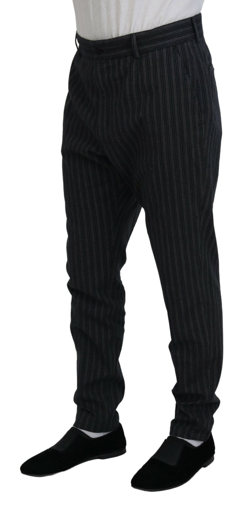 Men’s Dolce & Gabbana Dark Gray Stripes Chino Dress Pants