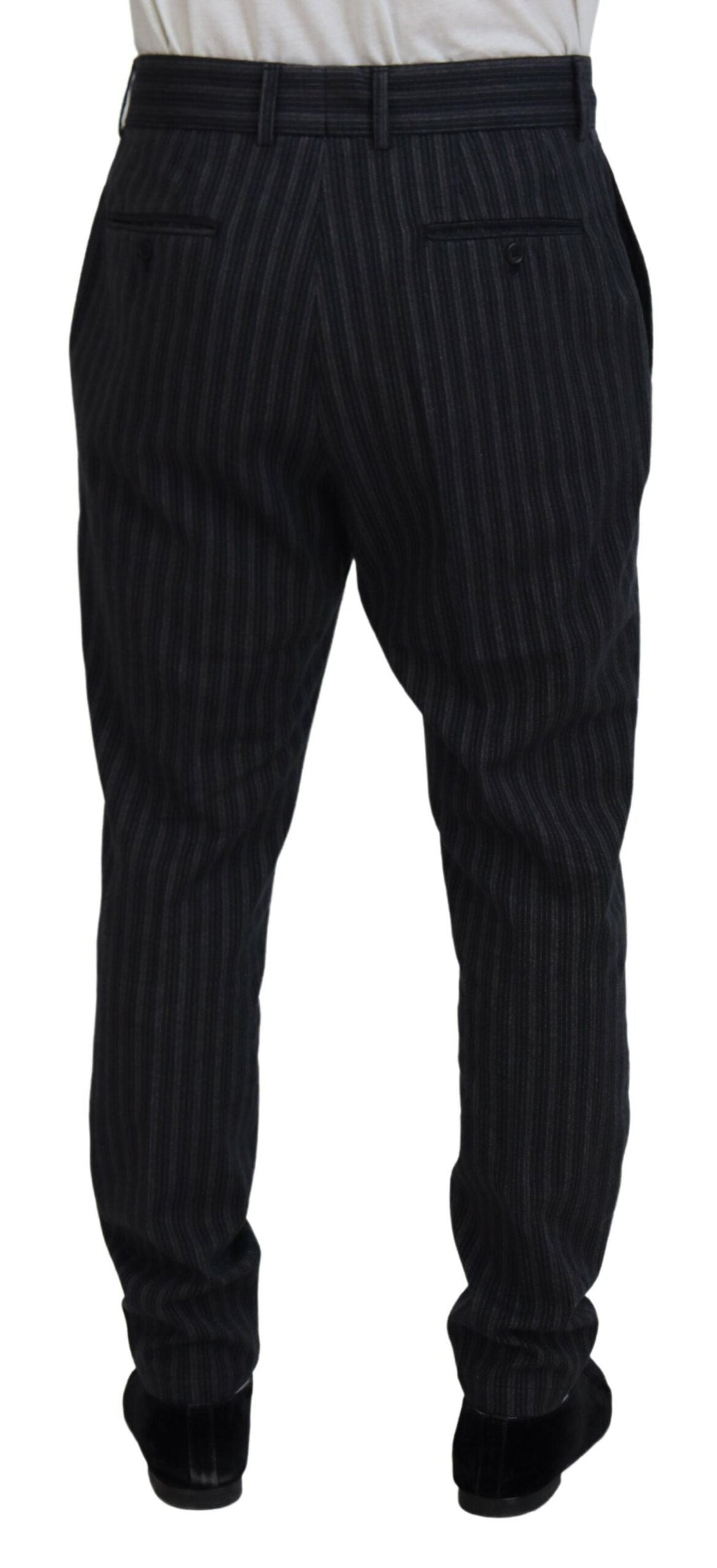 Men’s Dolce &amp; Gabbana Dark Gray Stripes Chino Dress Pants