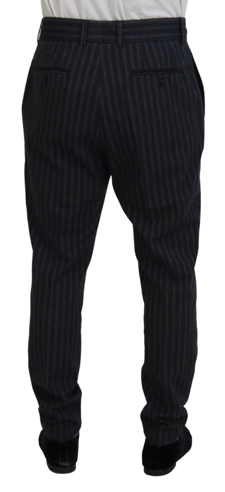 Men’s Dolce &amp; Gabbana Dark Gray Stripes Chino Dress Pants