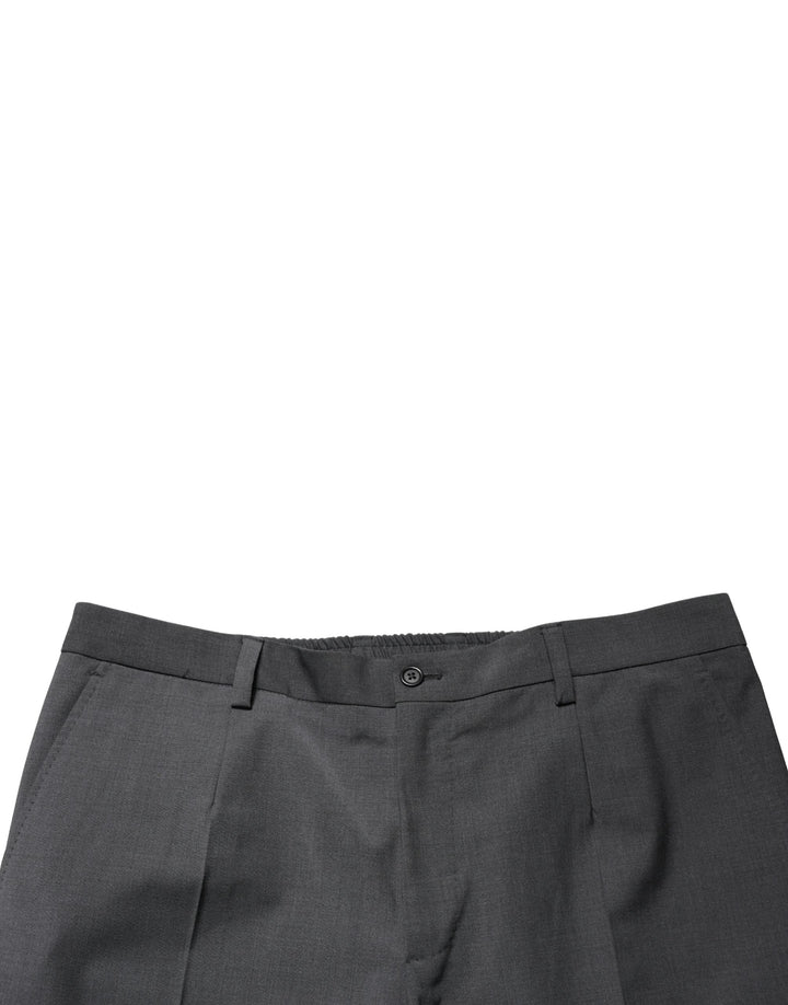 Men’s Dolce &amp; Gabbana Dark Gray Wool Cropped Chino Trouser Pants